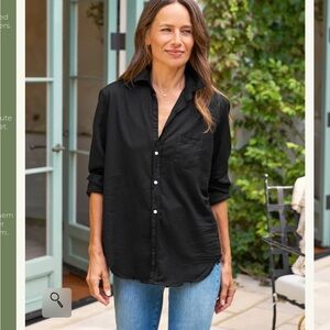 Frank and Eileen Black Relaxed Button-Up Shirt